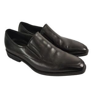 ECCO Calcan Black Leather Men's 10 US 43 EU Comfort Slip On Dress Shoe Loafer